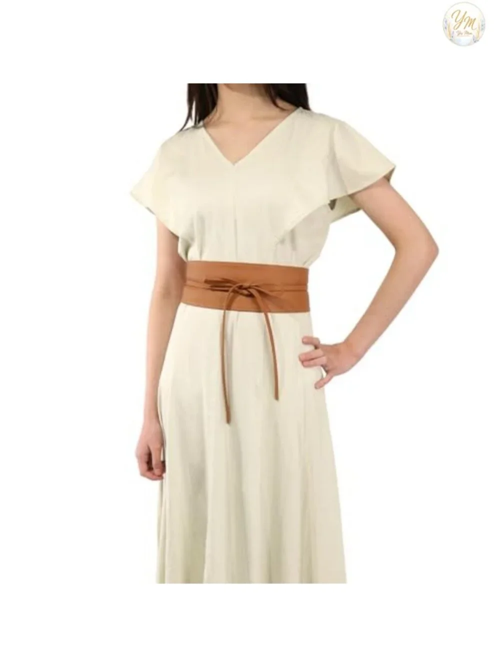 Wide Italian Leather Obi Belt - Adjustable & Sustainable